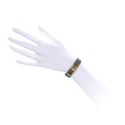 Hermes Stainless Steel Ostrich Kelly Watch Replacement Band Strap Bleu Saphir 2 of 5