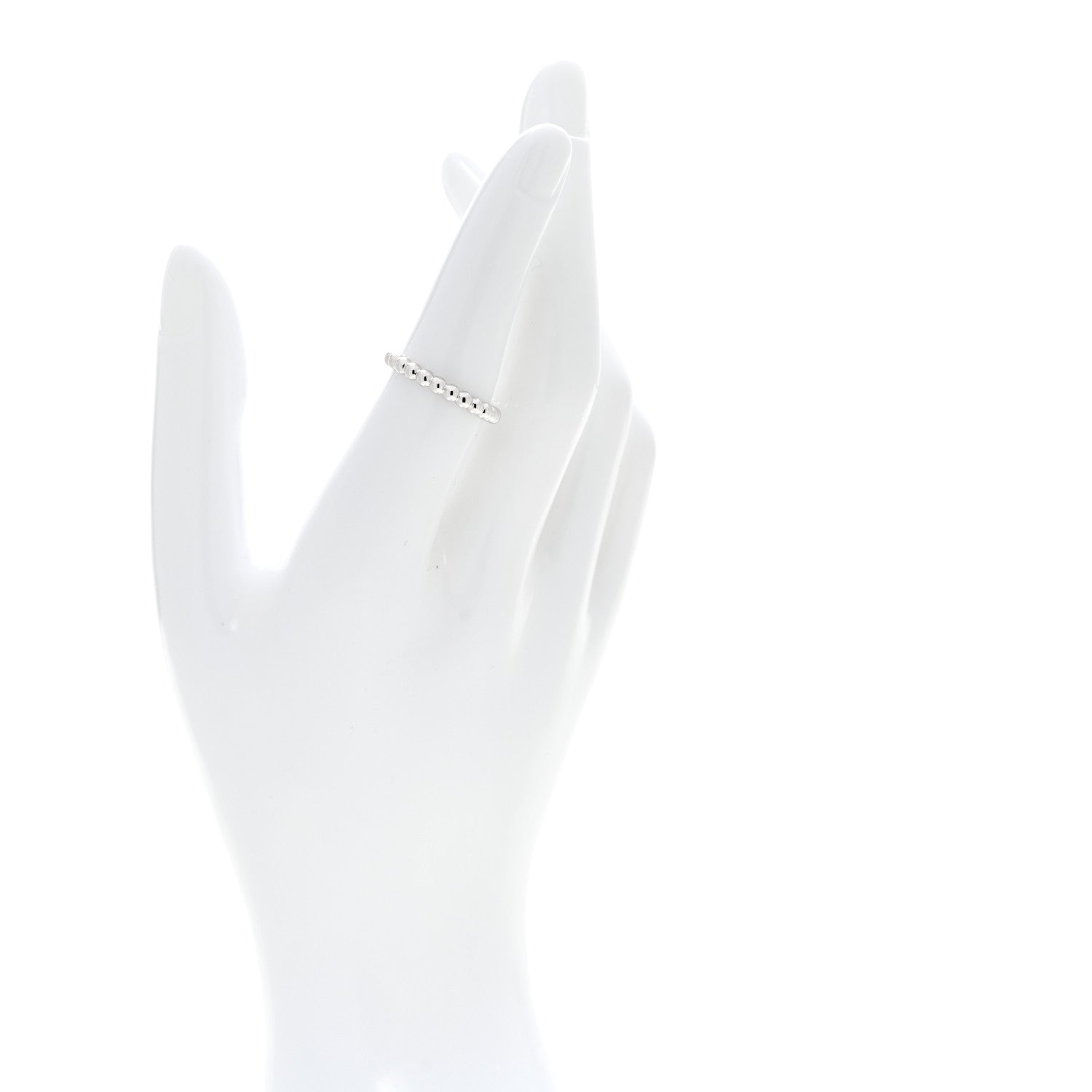 Van Cleef & Arpels 18K White Gold Small Perlee Ring 53 6.5 2 of 6