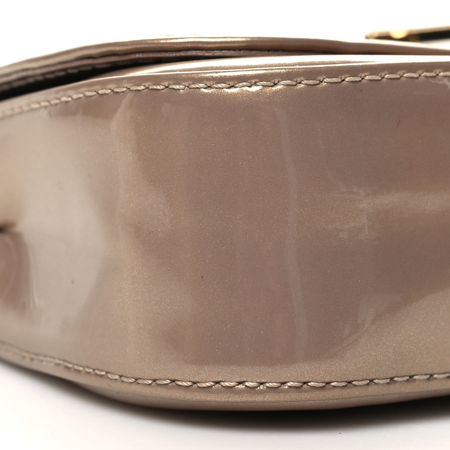 Patent Sobe Clutch Beige Poudre