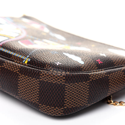 Louis Vuitton Damier Ebene 2020 Christmas Animation Big Wheel Mini Pochette Accessories Rose Ballerine 9 of 11