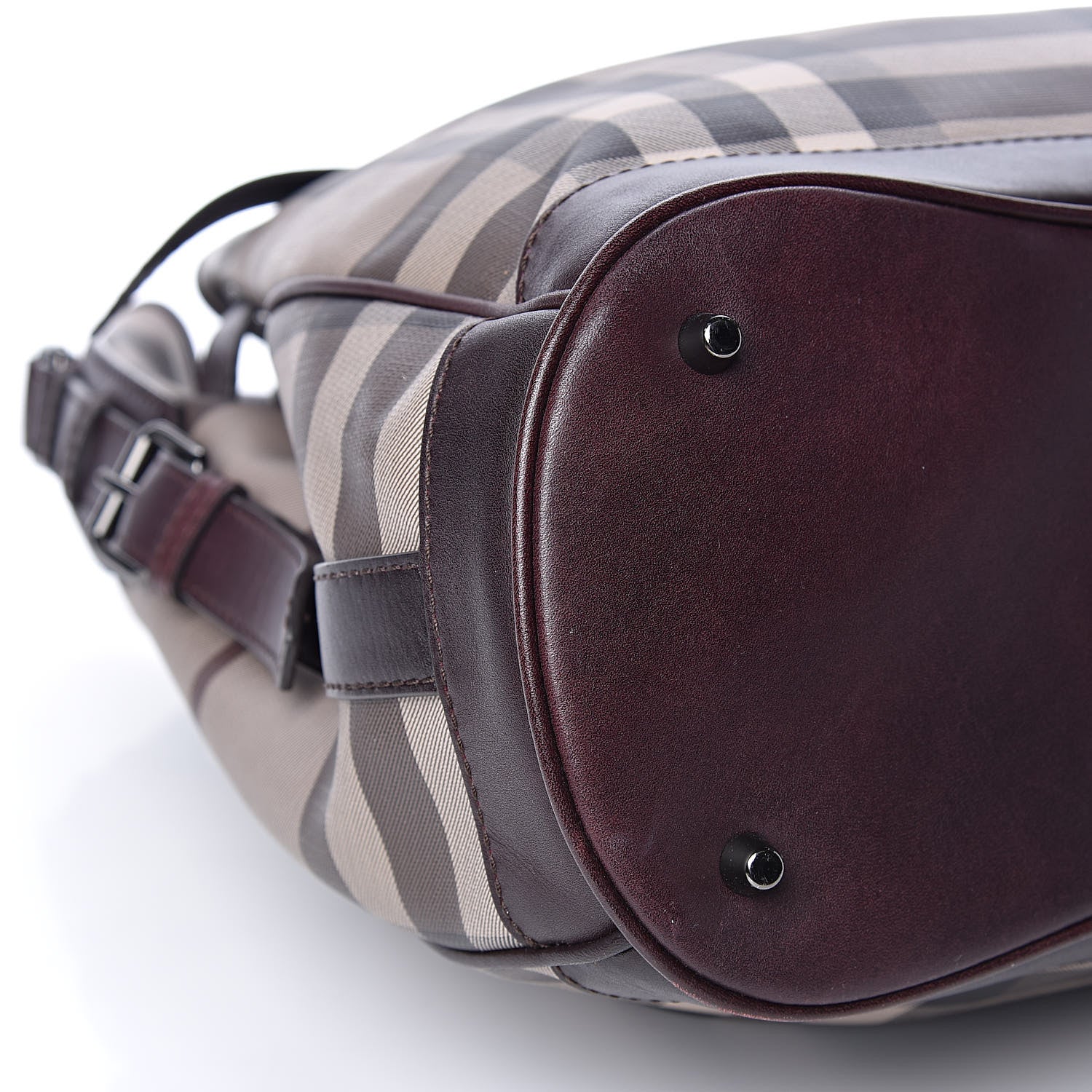 Burberry Smoked Check Medium Walden Belted Hobo Plum 10 of 12