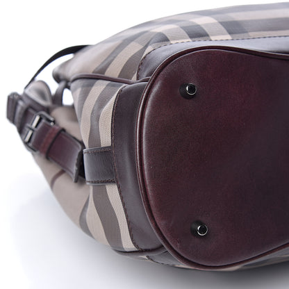 Burberry Smoked Check Medium Walden Belted Hobo Plum 10 of 12