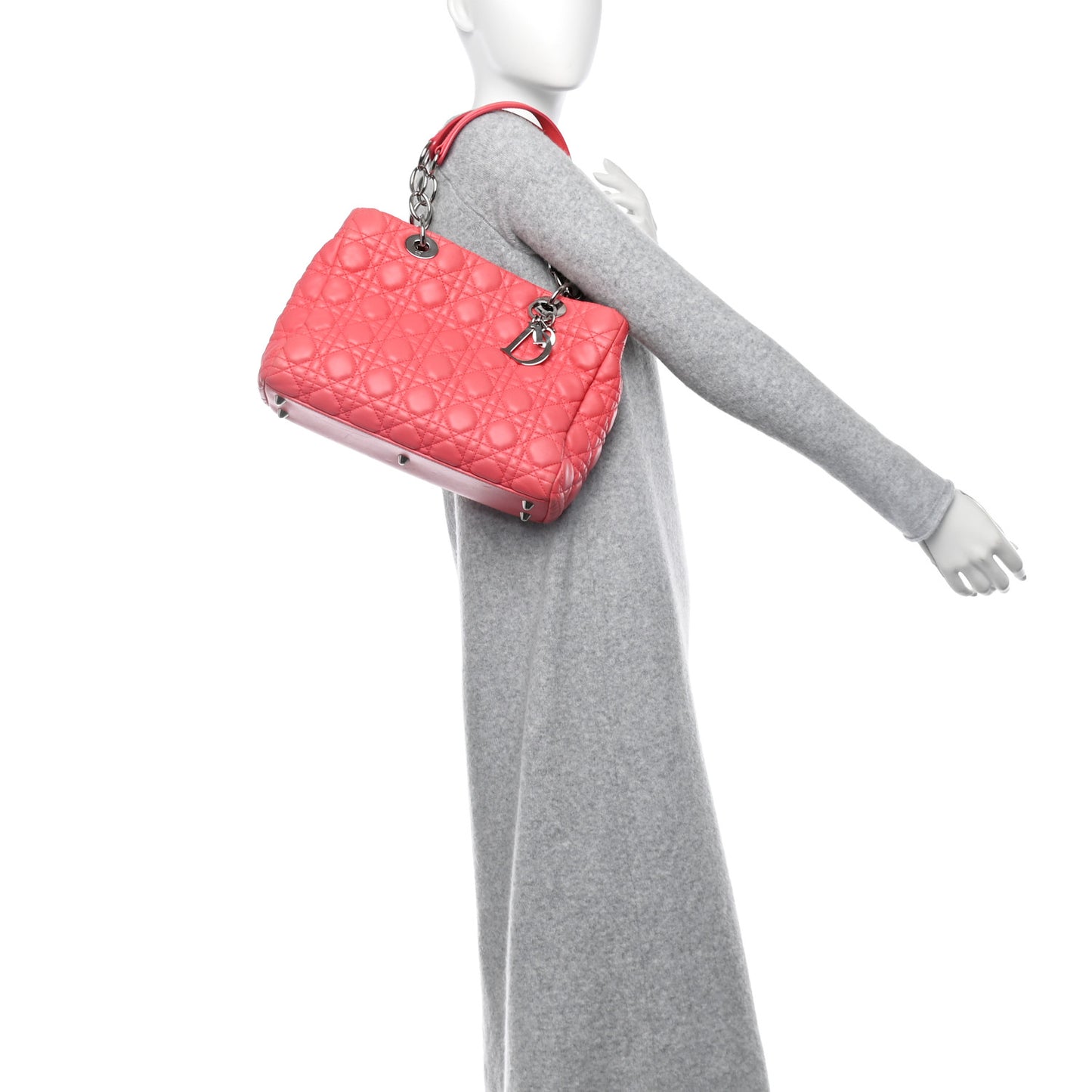 Lambskin Cannage Small Dior Soft Shopping Tote Pink