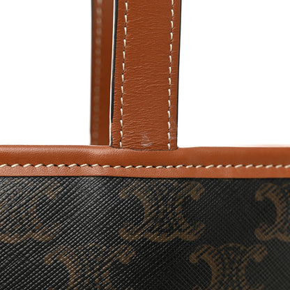 Celine Triomphe Canvas Calfskin Small Cabas Bag Tan 10 of 11