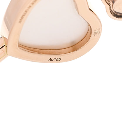 Chopard 18K Rose Gold Diamond Mother of Pearl Happy Hearts Bangle Bracelet 4 of 5