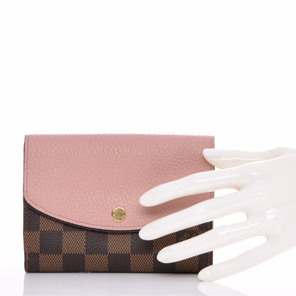 Louis Vuitton Damier Ebene Normandy Compact Wallet Rose Ballerine 2 of 7