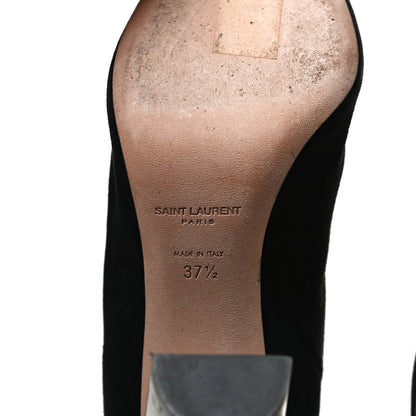 Saint Laurent Calfskin Suede Tanger Tassel Boot 37.5 Black 9 of 13