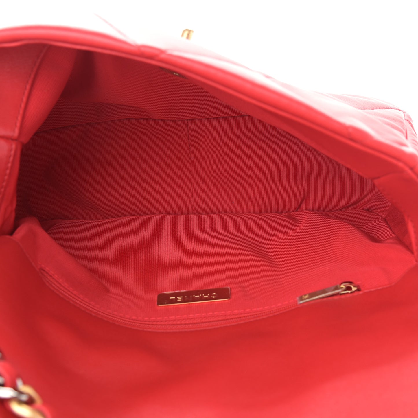 Lambskin Quilted Large Chanel 19 Flap Red