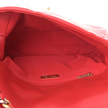Chanel Lambskin Quilted Large Chanel 19 Flap Red 5 of 10