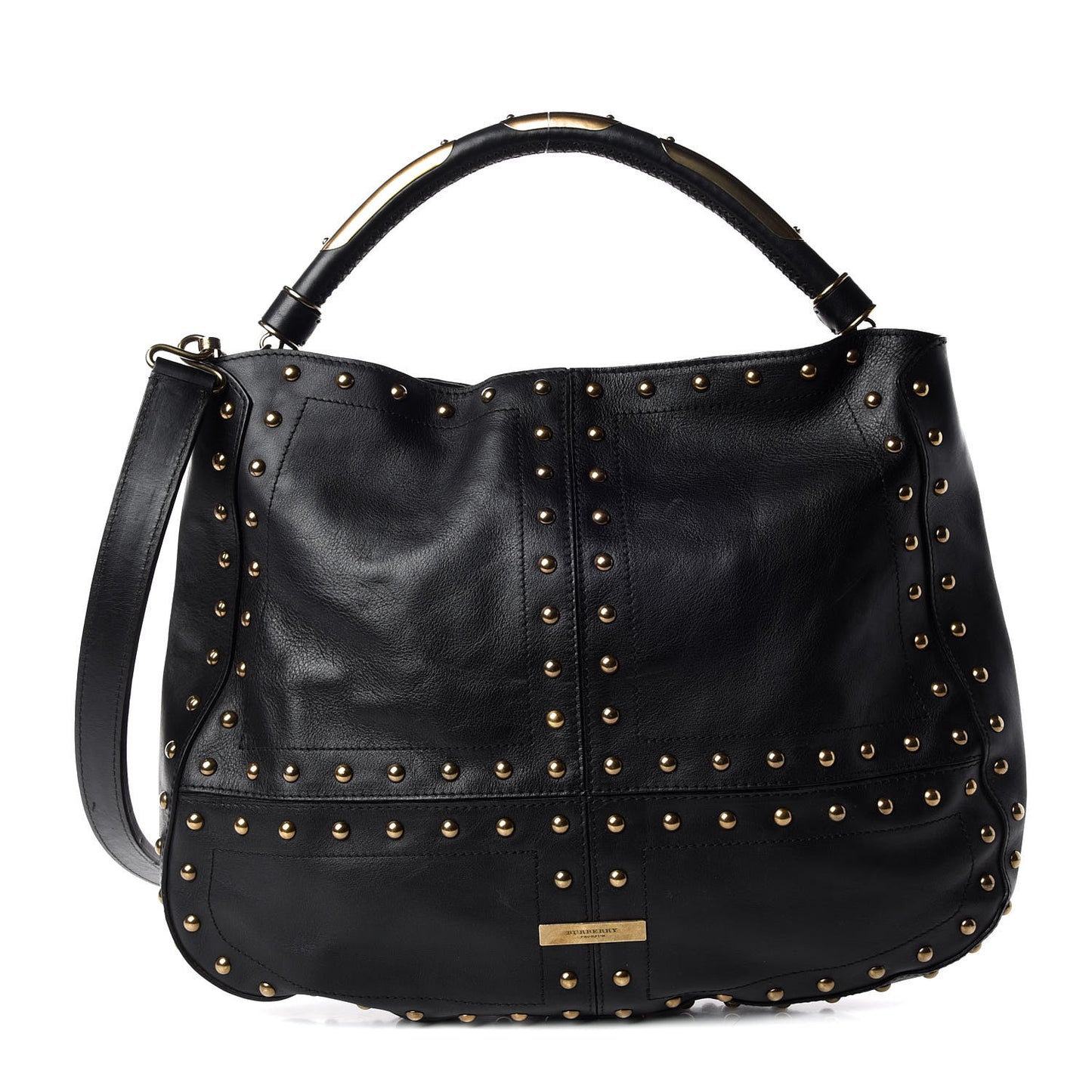Calfskin Studded Medium Sampson Hobo Black