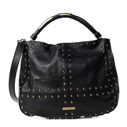Burberry Calfskin Studded Medium Sampson Hobo Black 1 of 11