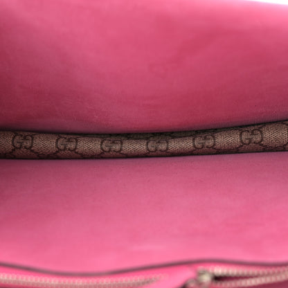 Gucci GG Supreme Monogram Suede Pierced Heart Embroidered Medium Dionysus Shoulder Bag Beige Ebony Pink Tropical Flower 5 of 16