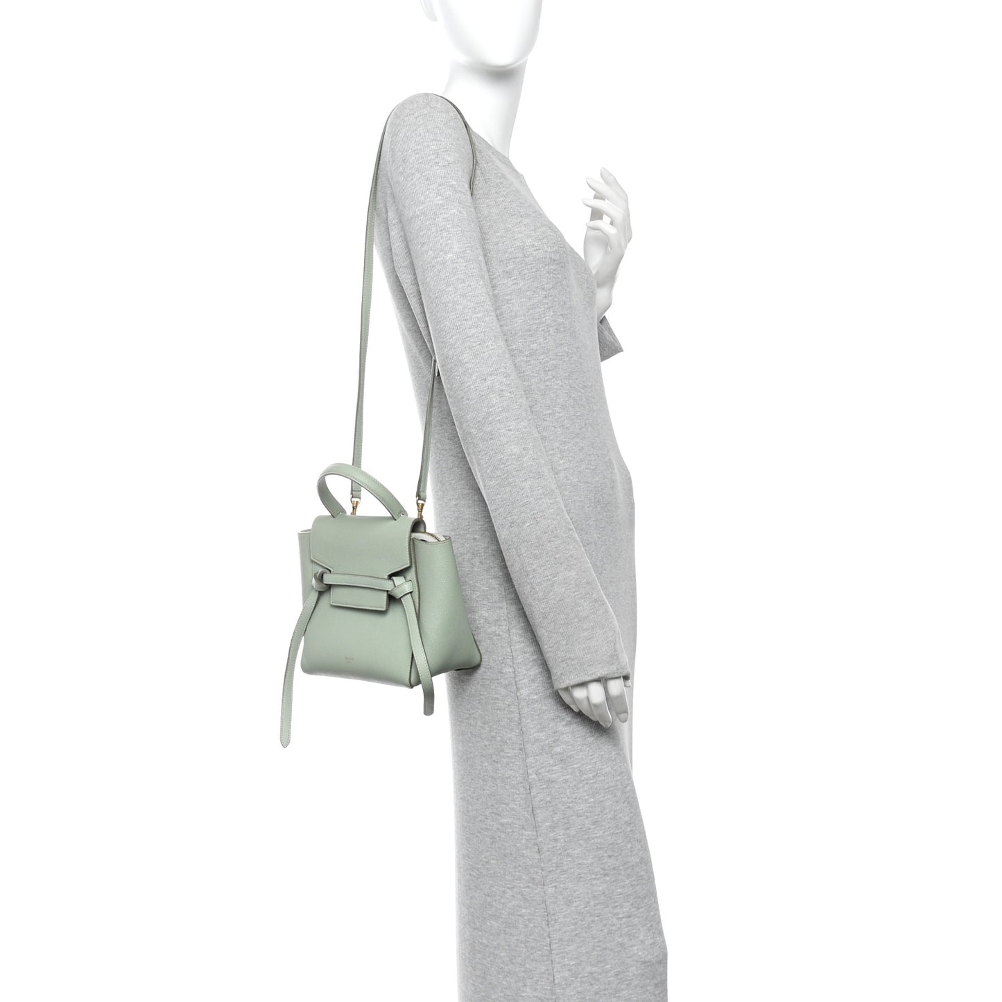Grained Calfskin Nano Belt Bag Ice Mint