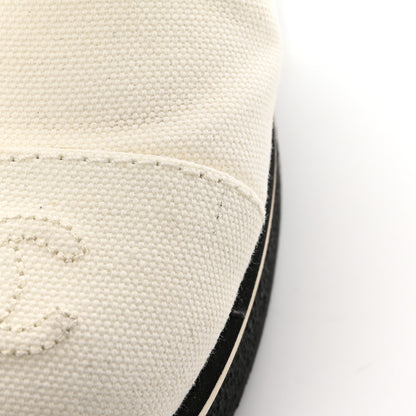 Chanel Fabric Lace Up Combat Boots 38.5 White 11 of 17