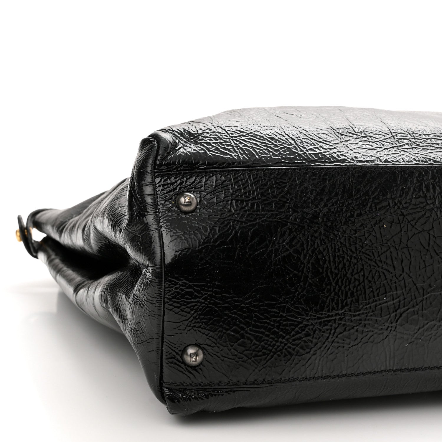 Fendi Patent Large Peekaboo Iconic Satchel Black 10 of 11