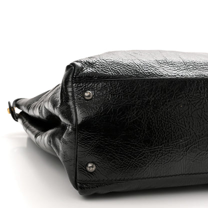 Fendi Patent Large Peekaboo Iconic Satchel Black 10 of 11