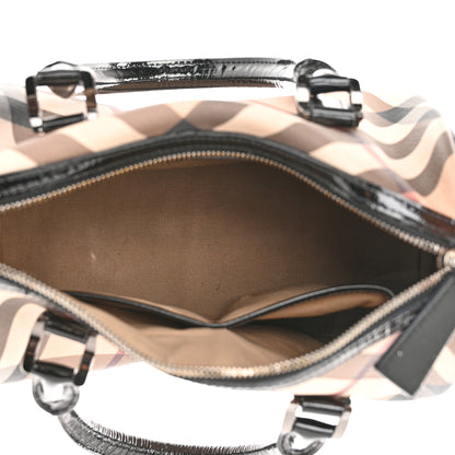 Burberry Supernova Check Patent Small Chester Bowling Bag Black 5 of 12