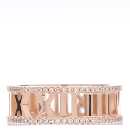 Tiffany 18K Rose Gold Diamond Atlas Open Pave Ring 56 7.5 3 of 5