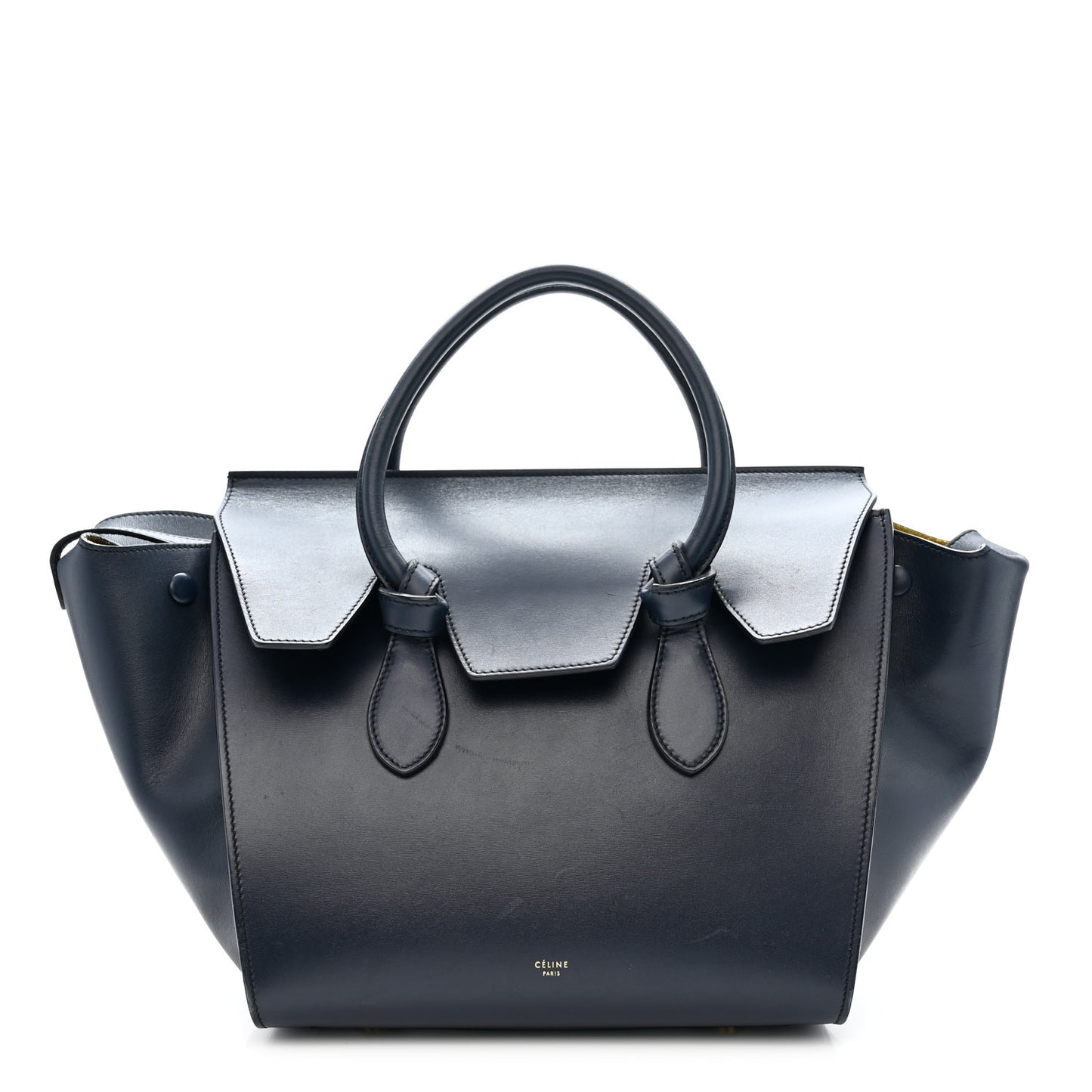Palmelato Calfskin Mini Tie Knot Tote Navy Blue