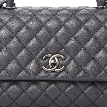 Chanel Caviar Quilted Small Coco Handle Flap Gray 10 of 10