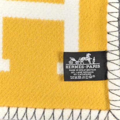 Hermes Wool Cashmere Avalon III Blanket Gris Soleil 3 of 3