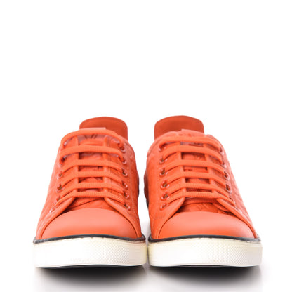 Louis Vuitton Calfskin Embossed Monogram Punchy Sneakers 39 Orange 2 of 10