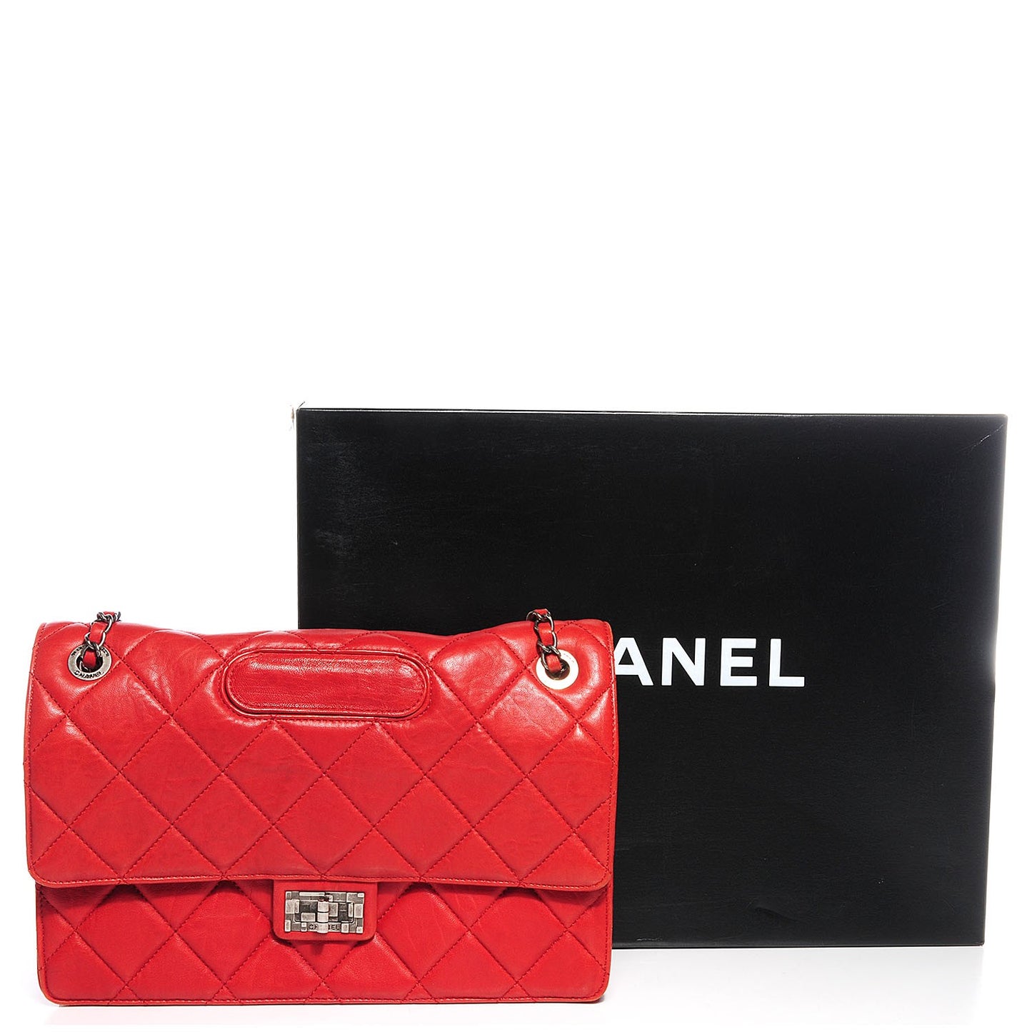 Washed Lambskin Jumbo Take Away Flap Red