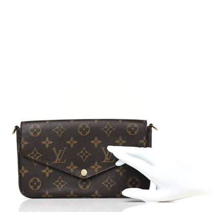 Louis Vuitton Monogram Pochette Felicie Chain Wallet Fuchsia 2 of 8