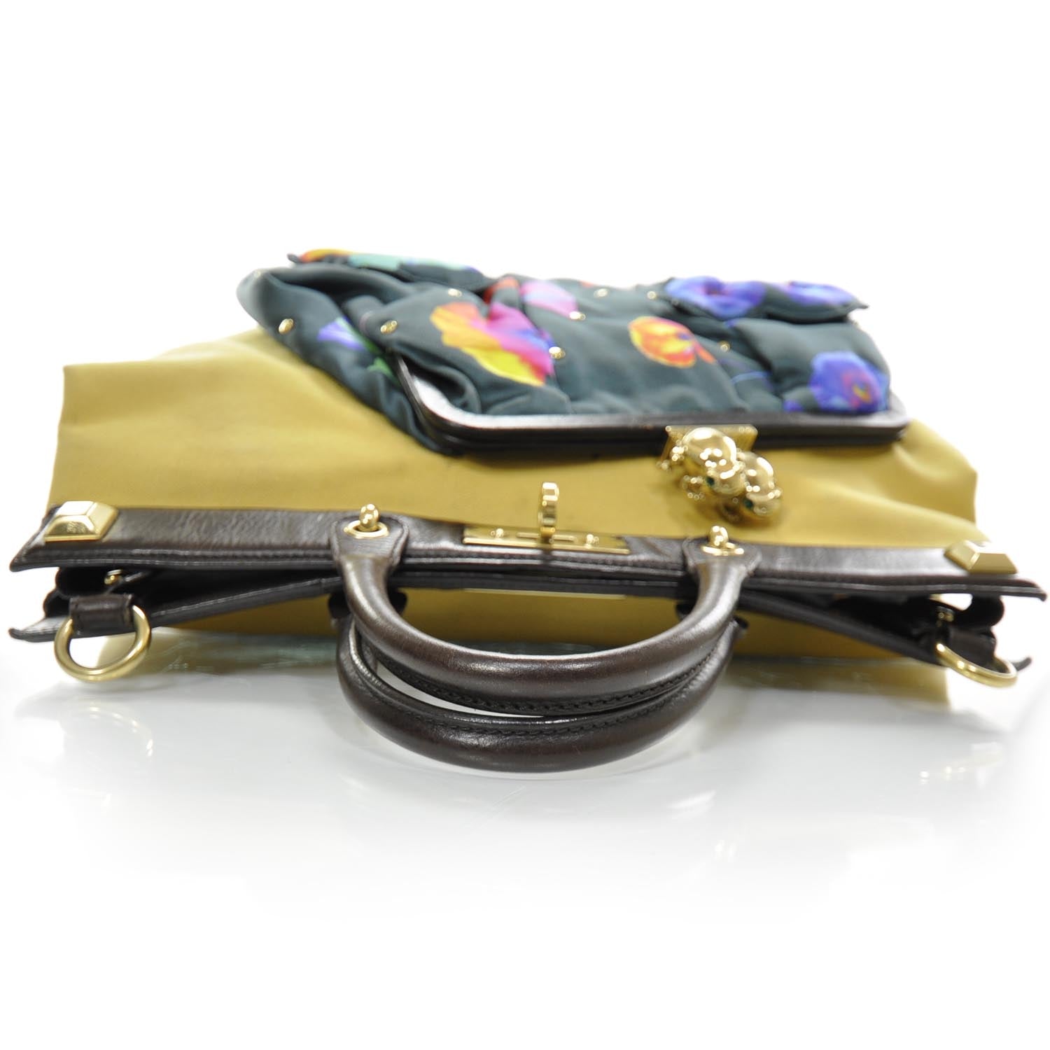 Marc Jacobs Canvas Satin Serafima Frog Bag on Bag Yellow 6 of 10