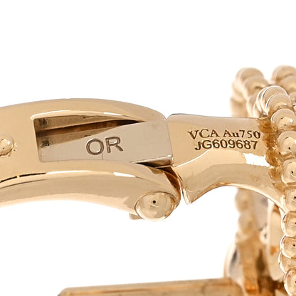 Van Cleef & Arpels 18K Yellow Gold Diamond Vintage Alhambra Earrings 4 of 5