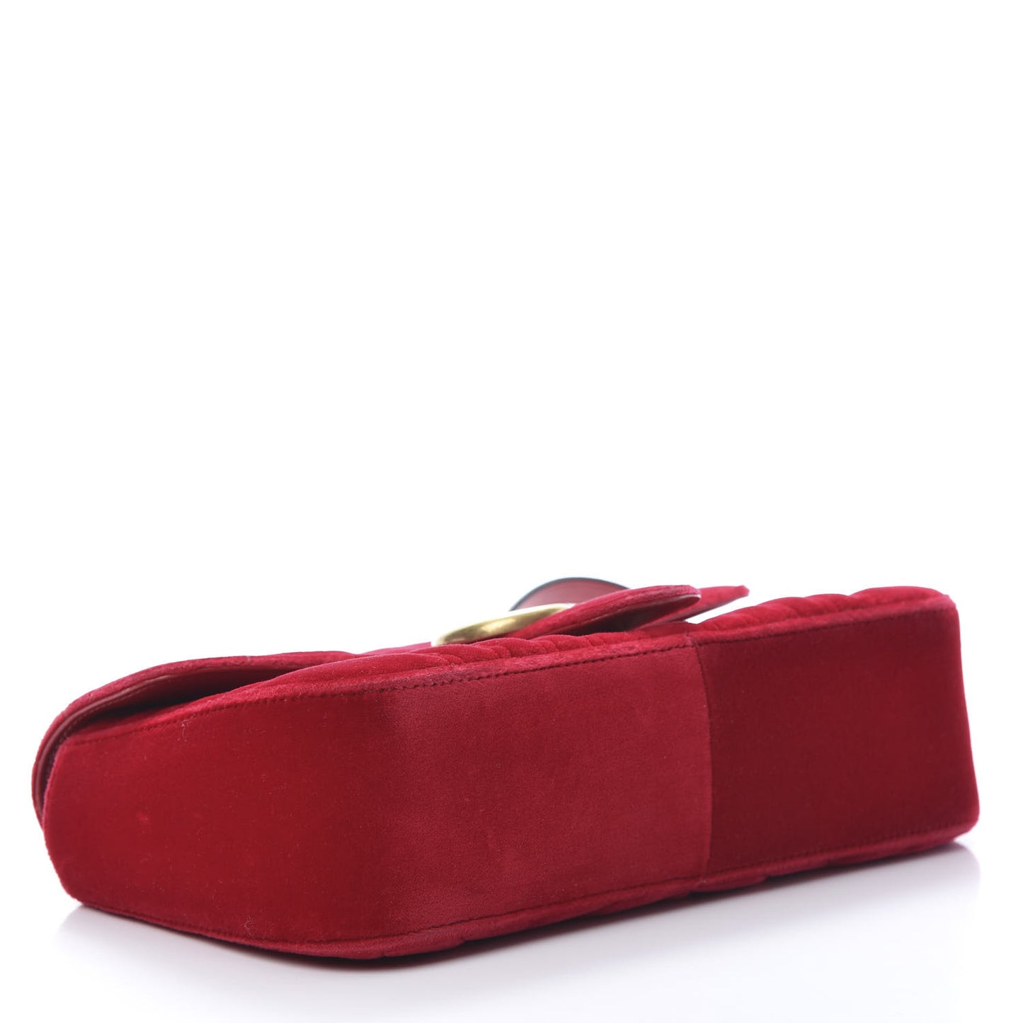 Velvet Matelasse Small GG Marmont Shoulder Bag Hibiscus Red
