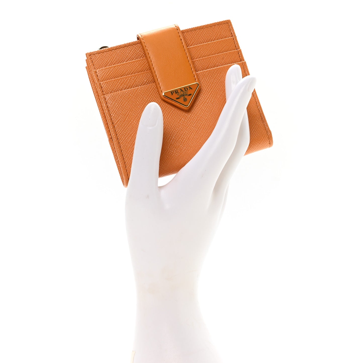 Calfskin Small Triangle Wallet Ambra
