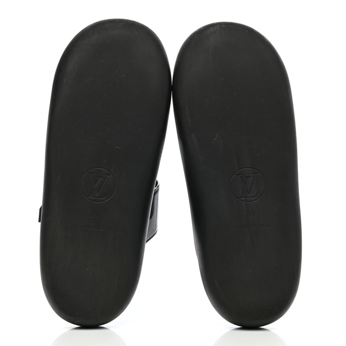 Monogram Sunbath Flat Mule Sandals 39 Black