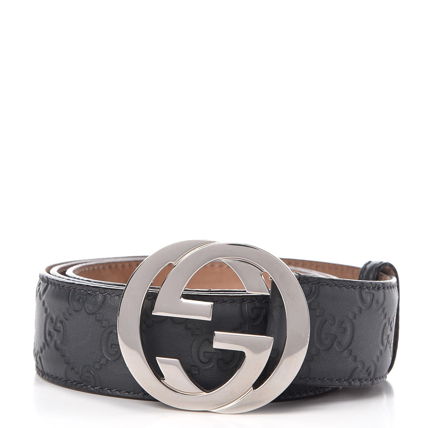 Guccissima Interlocking G Belt 100 40 Grey