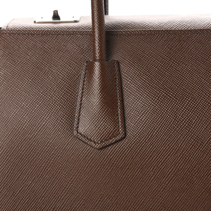 Prada Saffiano Cuir Twin Tote Cacao 14 of 15