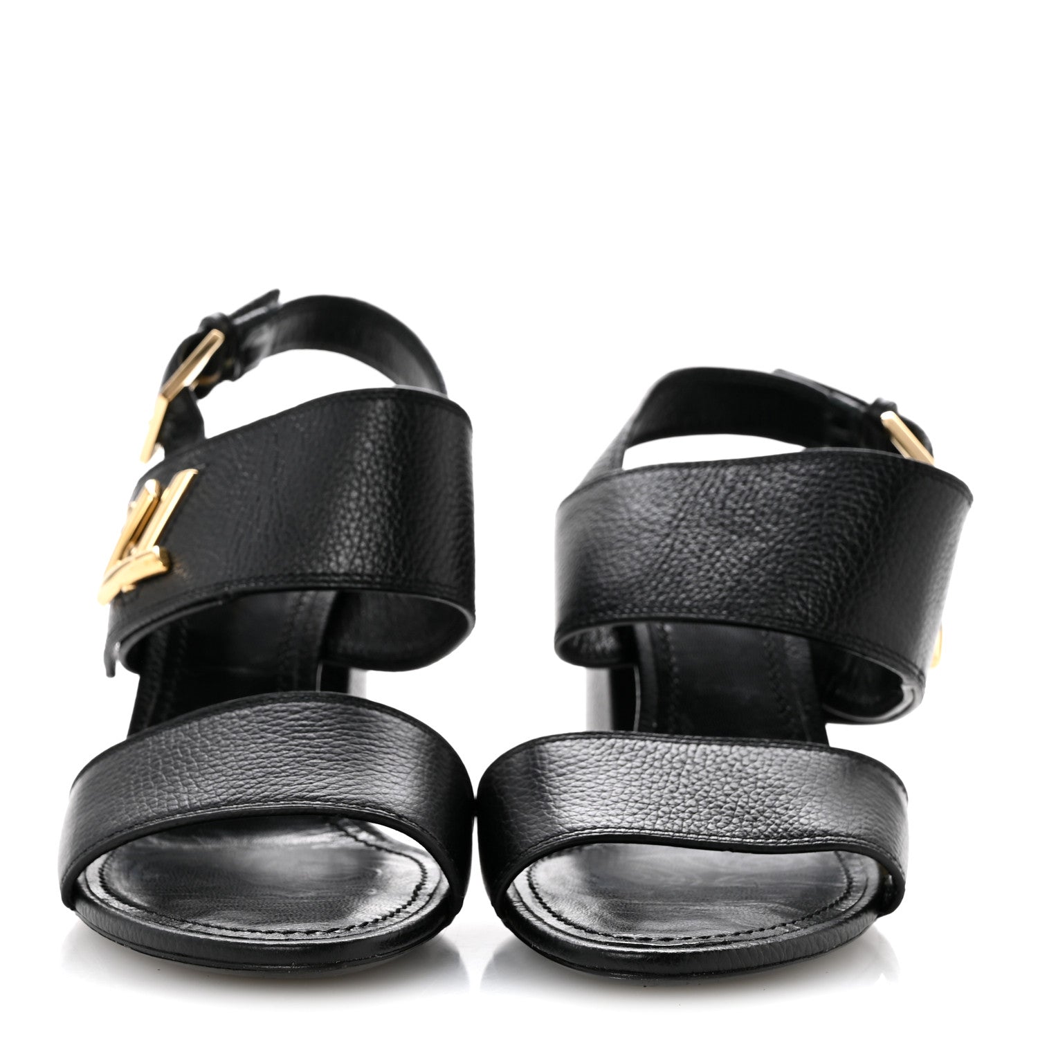 Louis Vuitton Grained Calfskin Horizon Sandals 36 Black 3 of 12