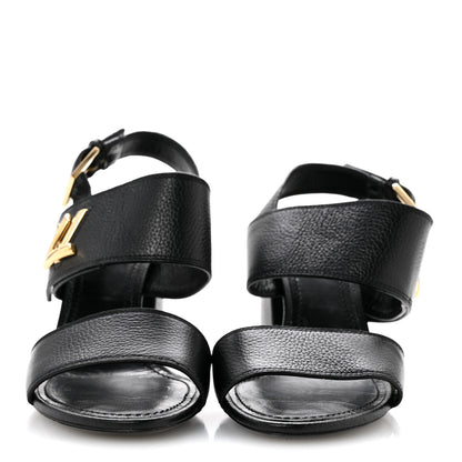 Louis Vuitton Grained Calfskin Horizon Sandals 36 Black 3 of 12