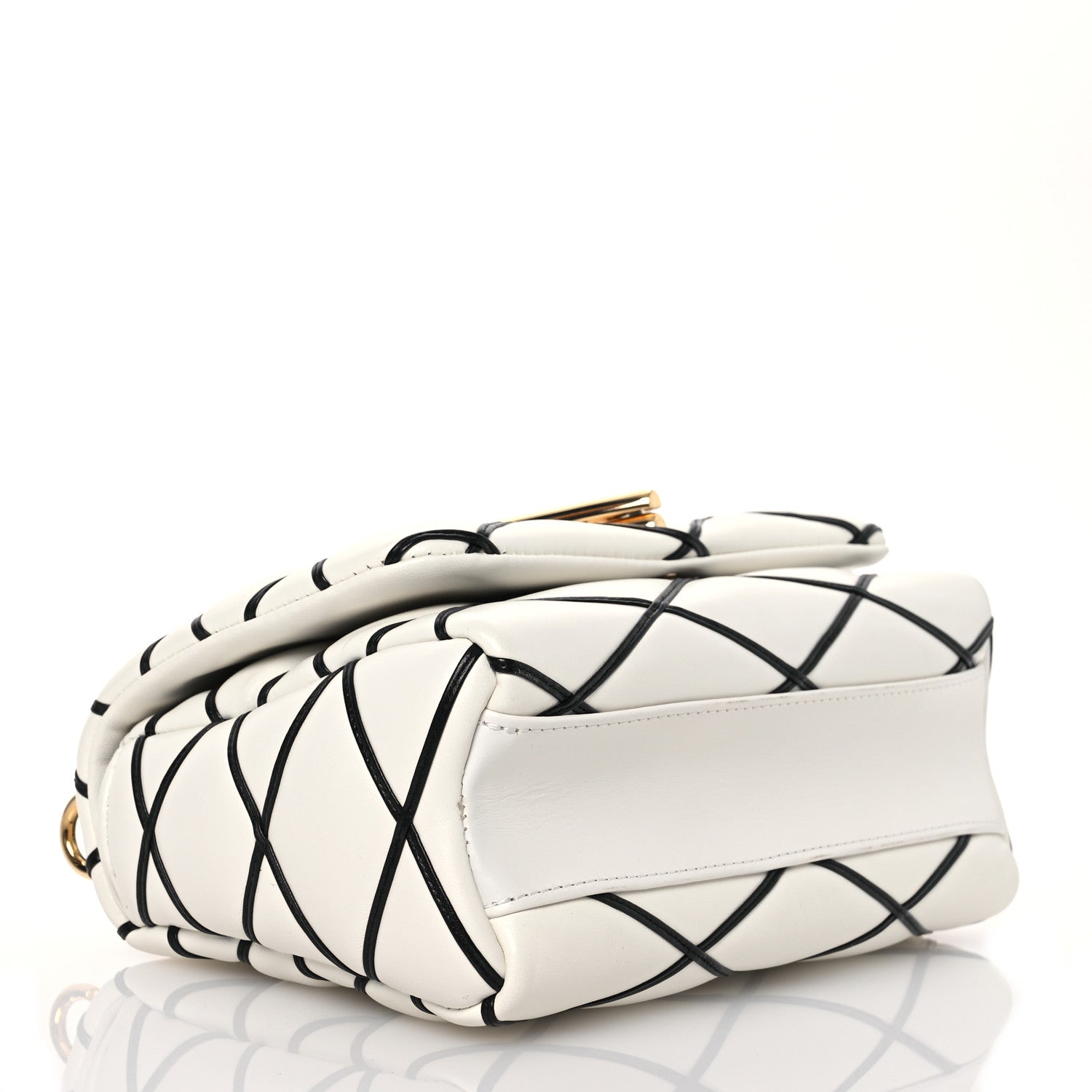 Louis Vuitton Lambskin Malletage Top Handle GO-14MM White Black 8 of 15