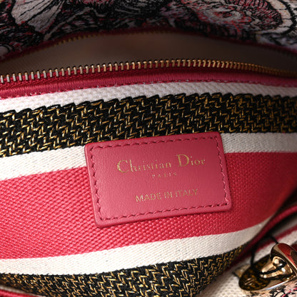 Christian Dior Canvas Embroidered Butterfly Print Medium Lady D-Lite  Multicolor 6 of 9