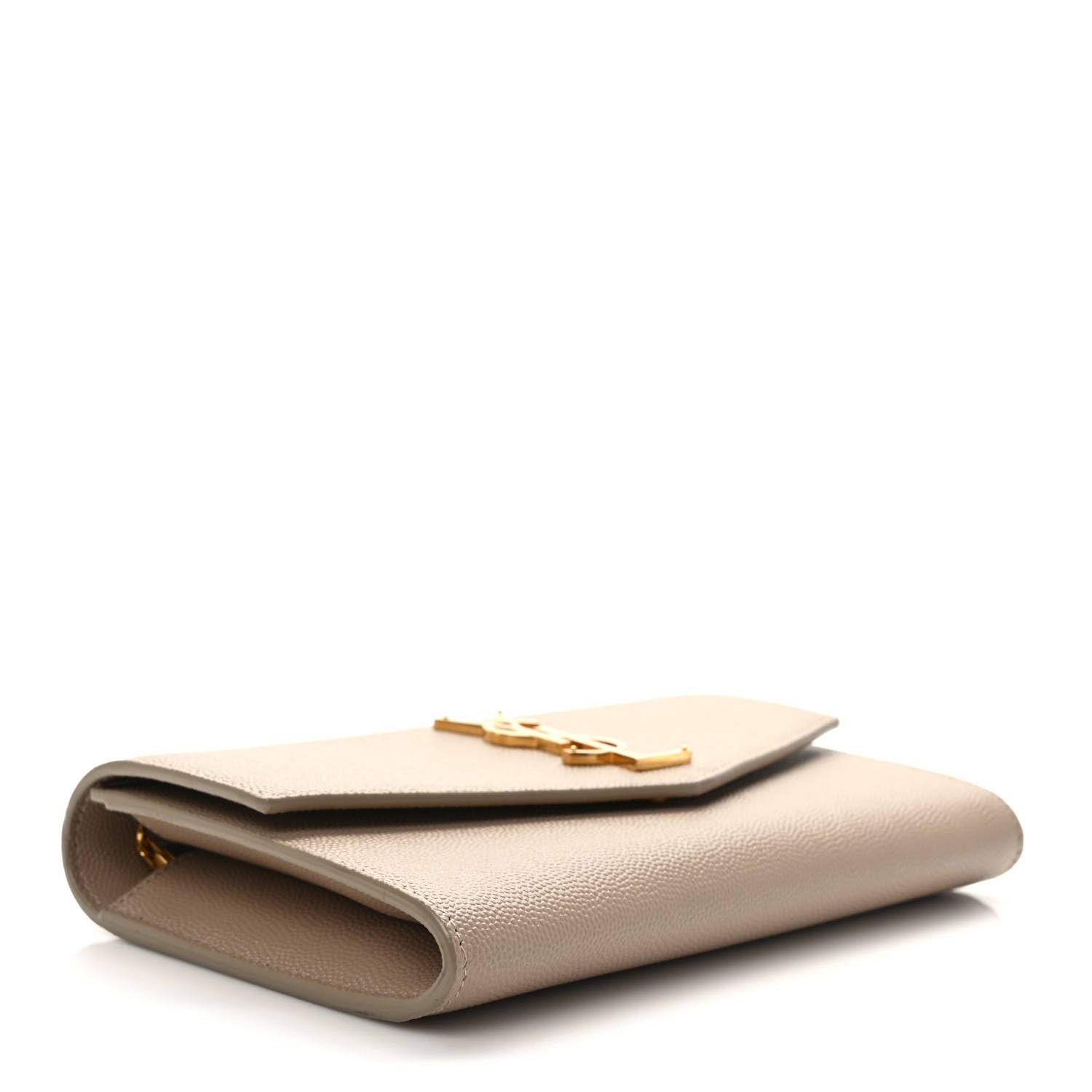 Saint Laurent Grain De Poudre Monogram Uptown Chain Wallet Dark Beige 5 of 12