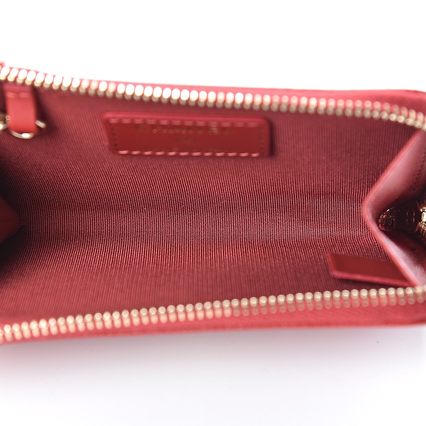 Caviar Camellia Embossed Key Holder Case Red