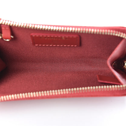 Chanel Caviar Camellia Embossed Key Holder Case Red 4 of 7