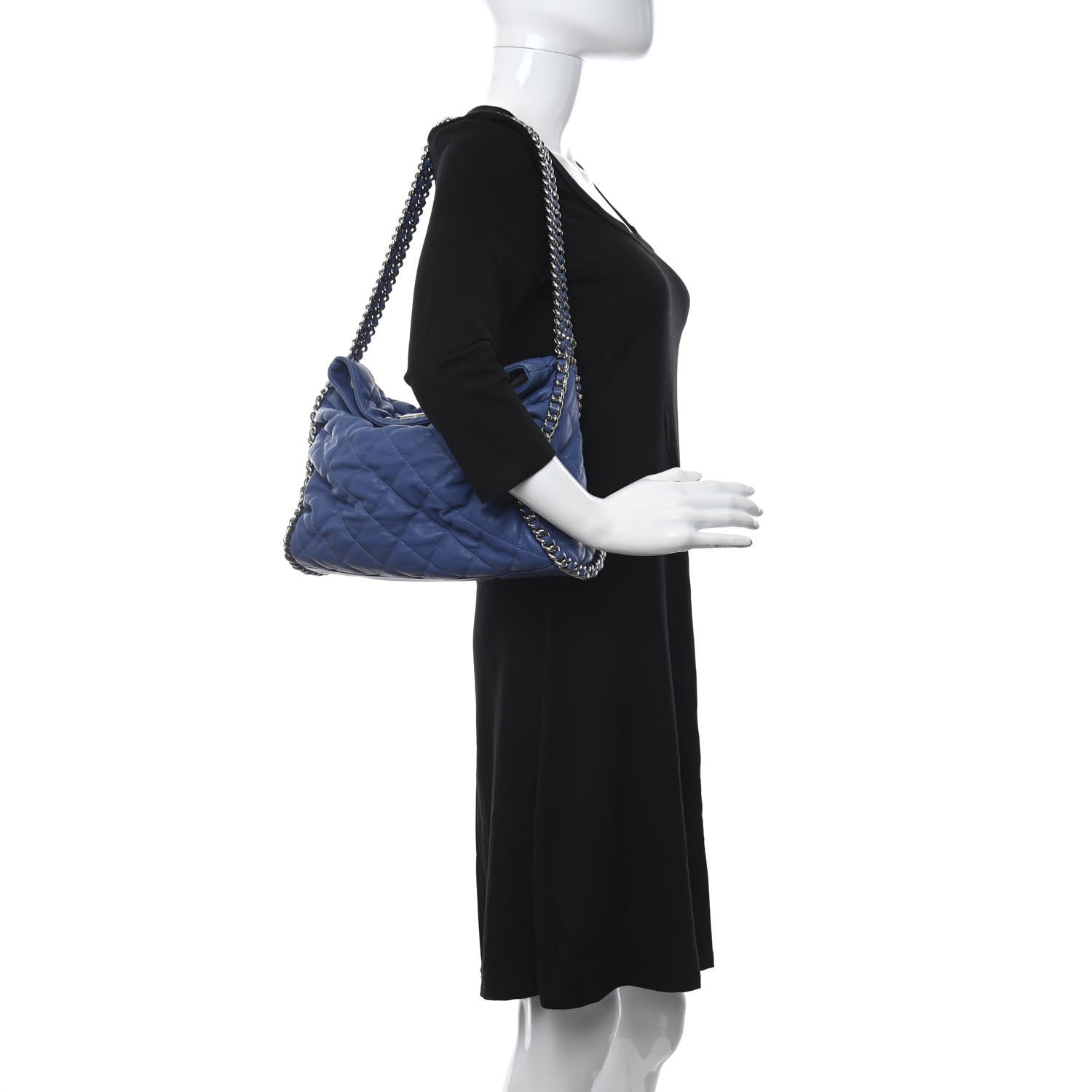 Chanel Washed Lambskin Chain Around Hobo Blue 2 of 14