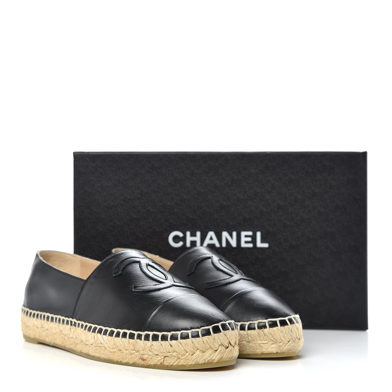 Chanel Lambskin CC Espadrilles 37 Black 9 of 9