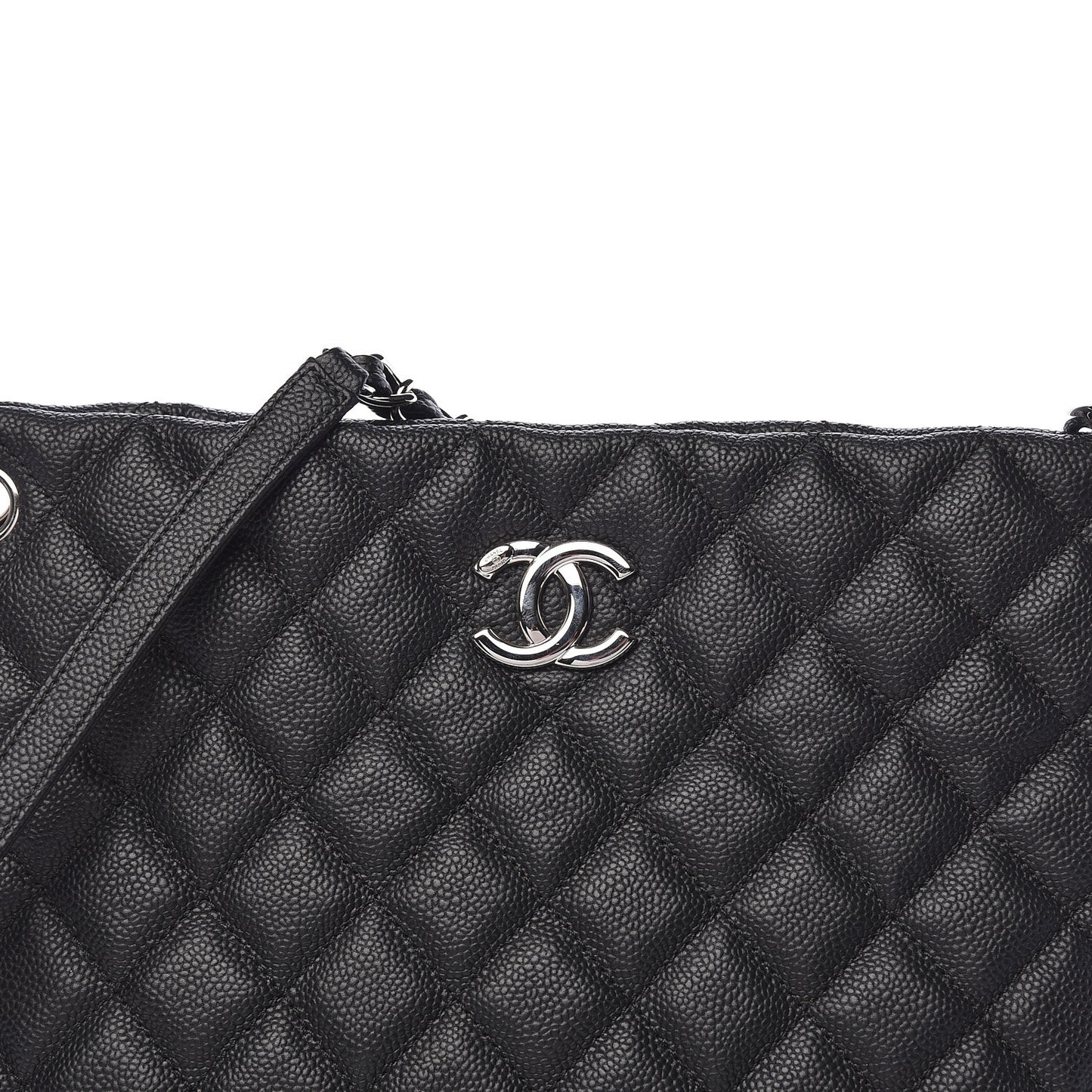 Caviar Quilted Easy Zip Tote Black