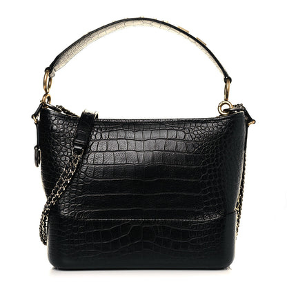 Chanel Crocodile Embossed Calfskin Medium Gabrielle Cocodile Hobo Black 1 of 10