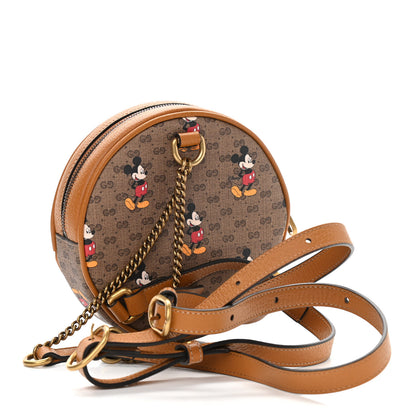 Gucci X DISNEY Mini Vintage GG Supreme Monogram Mickey Mouse Round Backpack Beige Vintage Sun Oil 3 of 10