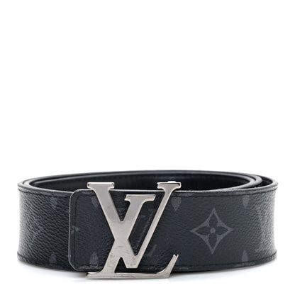 Louis Vuitton Monogram Eclipse Taigarama 40mm LV Initiales Reversible Belt 95 38 Black 1 of 7