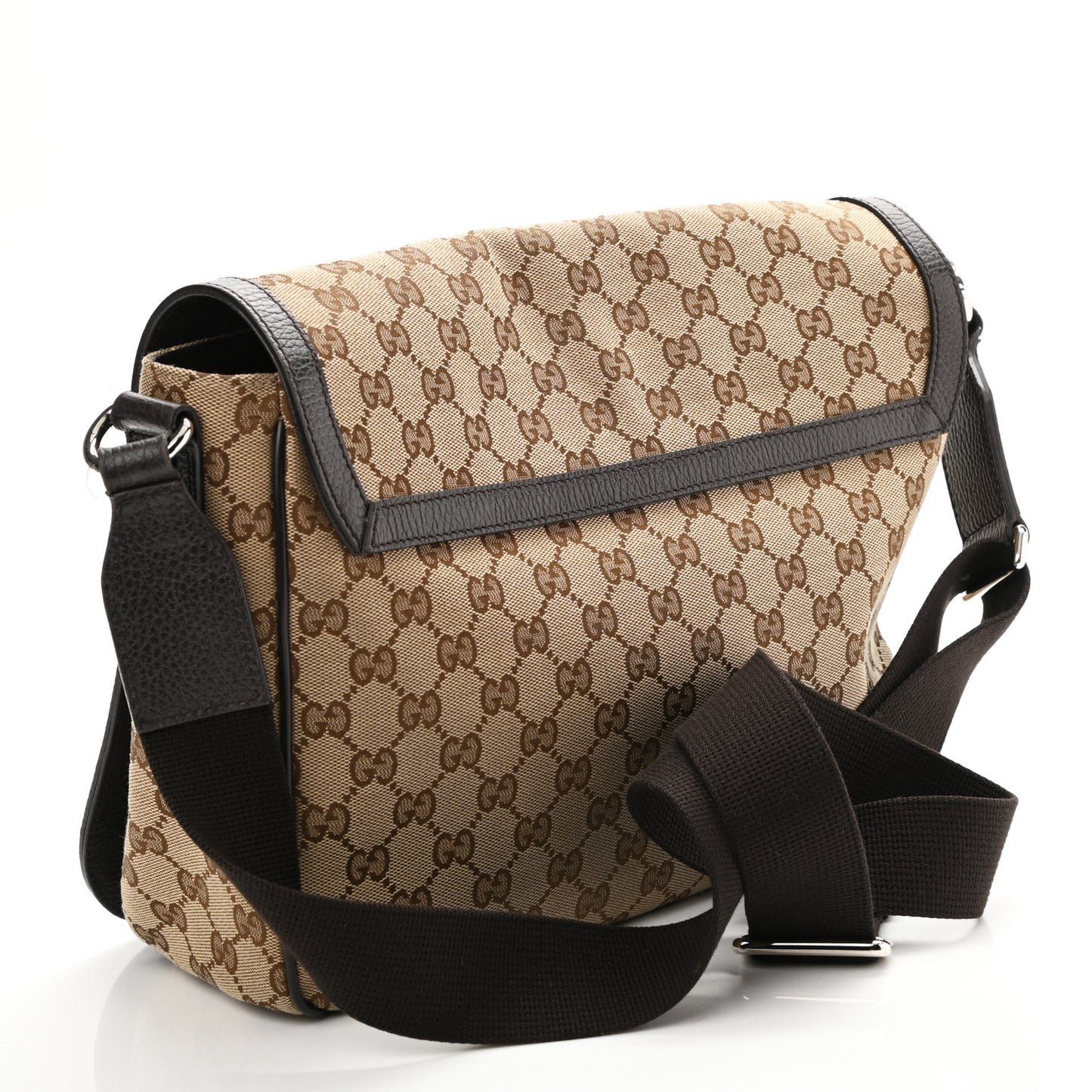 Monogram Large Flap Messenger Bag Beige Dark Brown
