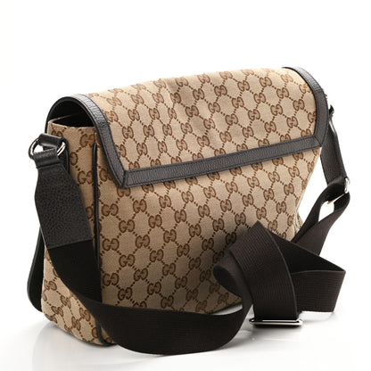 Gucci Monogram Large Flap Messenger Bag Beige Dark Brown 2 of 10